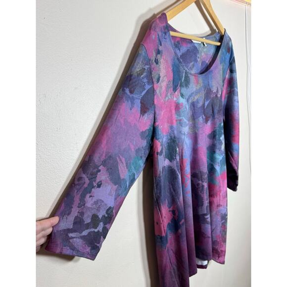 Soft Surroundings Tunic Long Sleeve Plus Size 1X Art To Wear Lagenlook Stretch - Picture 2 of 7